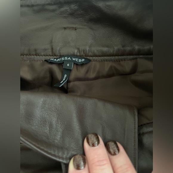 Marissa Webb Brennan Tie-Waist Leather Pants Size 6 - Picture 6 of 6